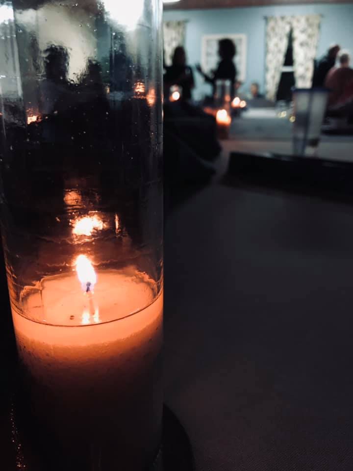 candle in fellowship hall